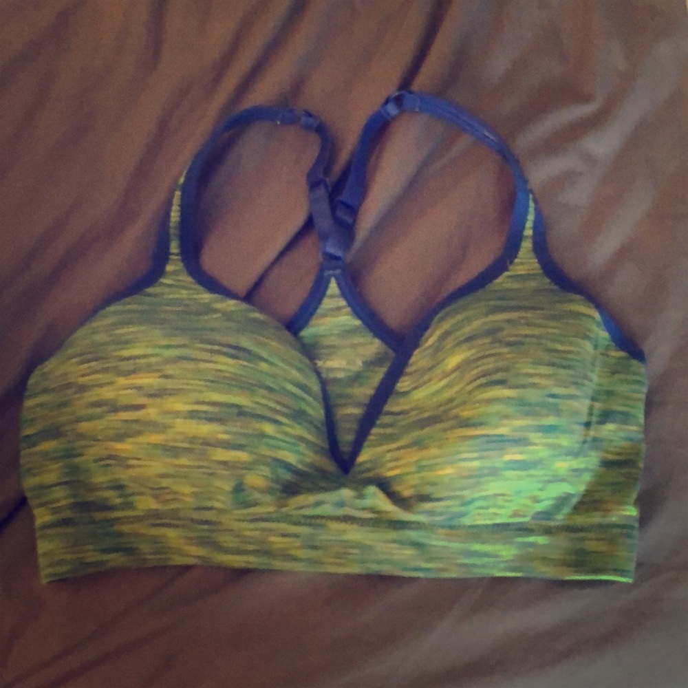 Green, Blue, Yellow, Sports Bra